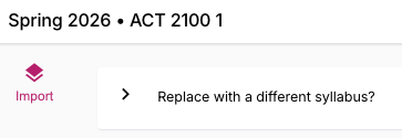 Full Import Icon and Replace with a different syllabus tool