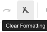 Clear formatting button